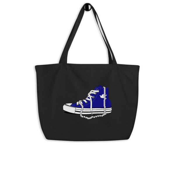 Chucks and Pearls - Large organic tote bag