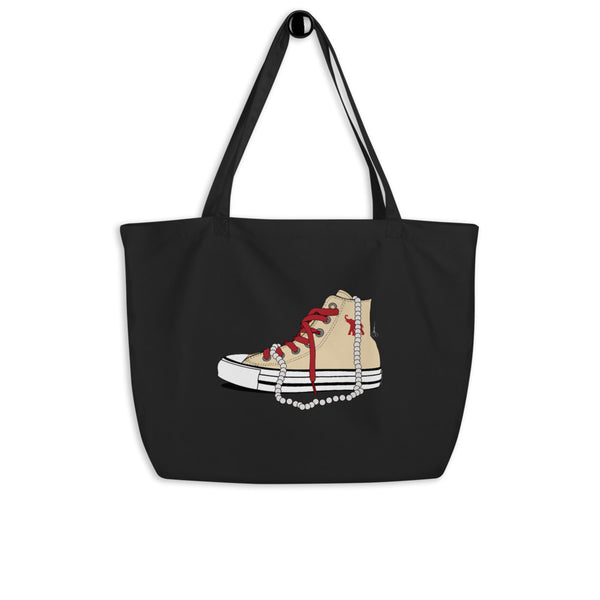 Chucks and Pearls -The Elephant - Large organic tote bag