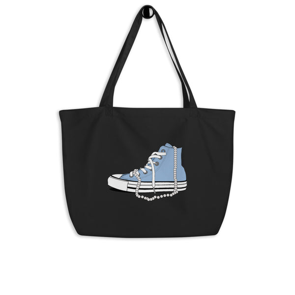 Chucks and Pearls - Large organic tote bag