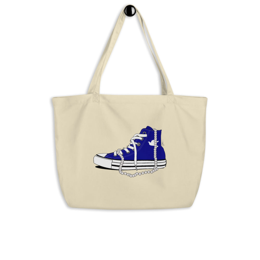 Chucks and Pearls - Large organic tote bag