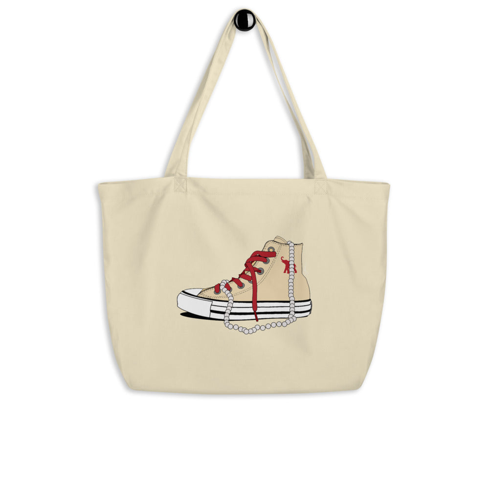 Chucks and Pearls -The Elephant - Large organic tote bag