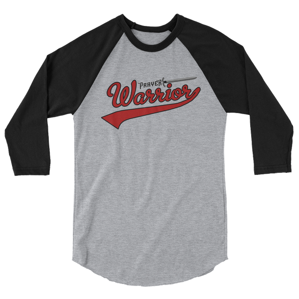 Prayer Warrior - 3/4 Sleeve Raglan Shirt - Quotable Tees Online