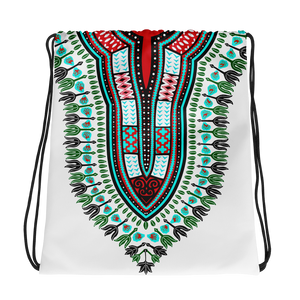 Dashiki drawstring bag Green-Red | Exclusively at Quotableteesonline.com - Quotable Tees Online