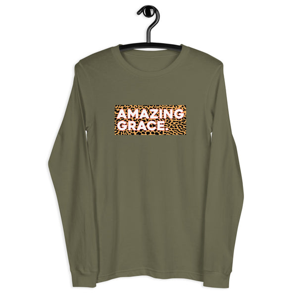 Amazing Grace Leopard - Unisex Long Sleeve Tee